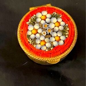 Mosaic pillbox, brought home from Italy.